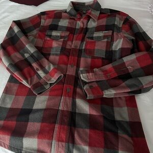 Eddie Bauer Red and Gray Plaid Shirt